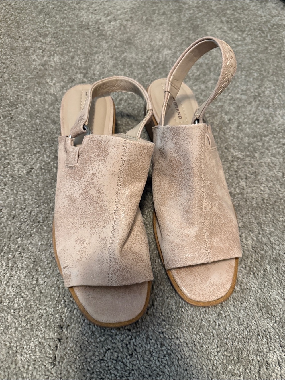 Lucky Brand Blush Pink Open-Toe Slingback Sandals